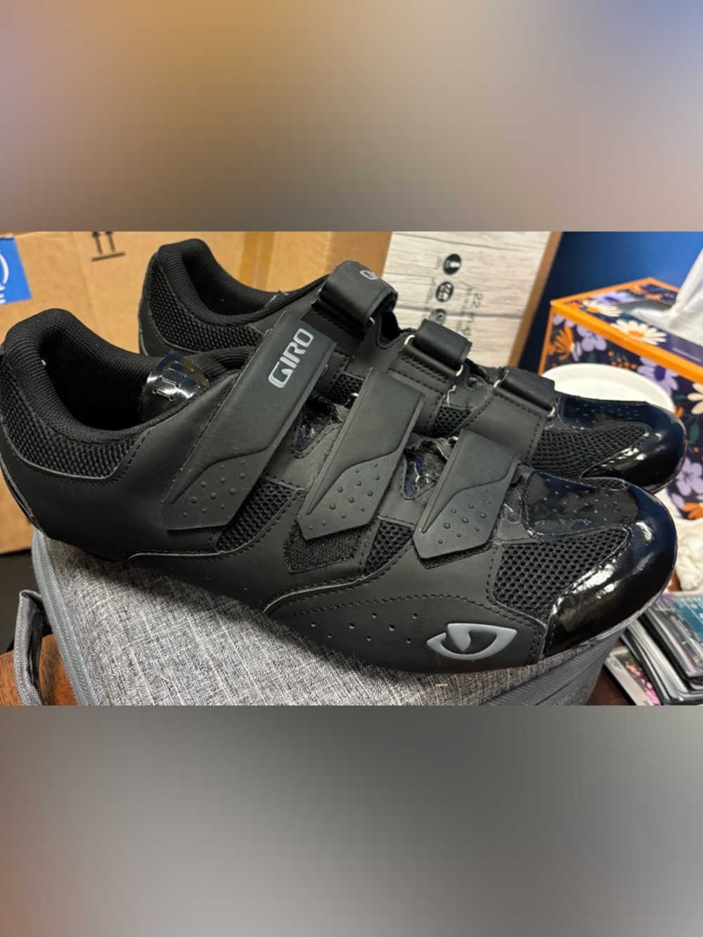 Giro Black Cycling Shoe with Three Strap Closures